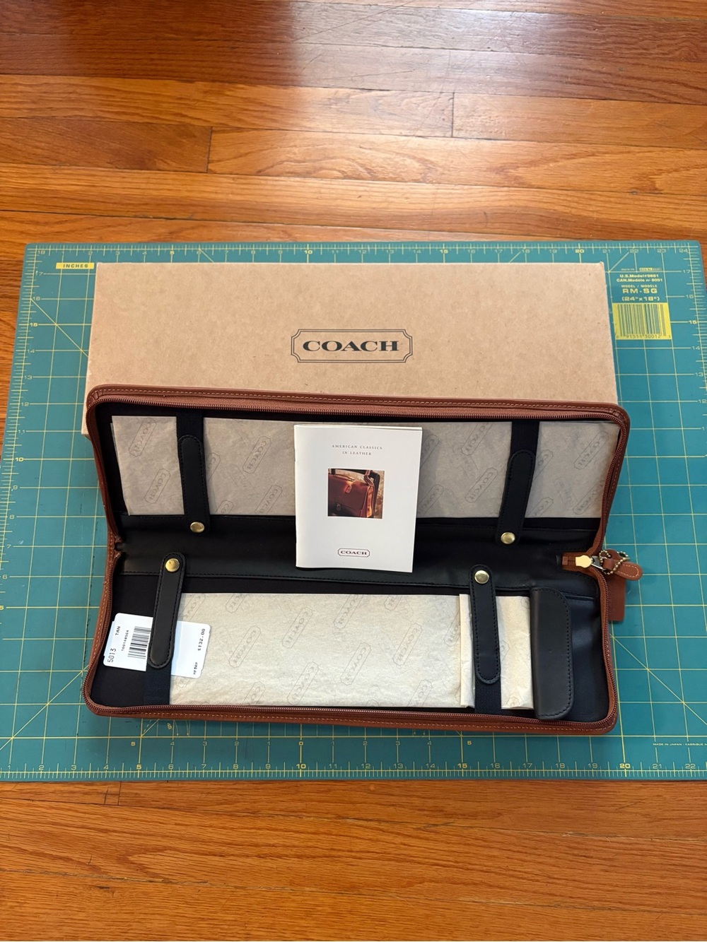 Vintage Coach British Tan Leather Tie Case 5013 - New With Tags